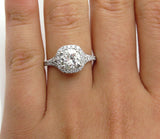 3Ct Round Cut Diamond Split Shank Halo Solitaire Ring 14K White Gold Finish