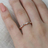 1ct Round Cut Diamond Wedding Band Stackable Half Eternity 14k Rose Gold Finish