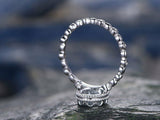 1Ct Oval Cut Blue Aquamarine Milgrain Vintage Solitaire Ring 14K White Gold Over