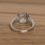 2ct Round Cut Morganite Hexagon Diamond Halo Engagement Ring 14k White Gold Over