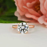 1ct Round Diamond 4 Prong Classic Solitaire Engagement Ring 14k Rose Gold Finish