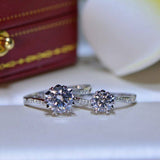 1.5ct Round Cut Diamond Accent Solitaire Engagement Ring 14k White Gold Finish