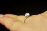 1Ct Round Cut Diamond Bezel Set Engagement Solitaire Ring 14K White Gold Finish
