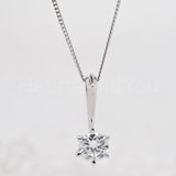 0.5ct Round Cut Moissanite Solitaire Pendant 14k White Gold Plated NO CHAIN