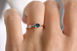 0.4ct Engagement Ring Oval Cut London Blue Topaz Minimalist 14k Yellow Gold Over