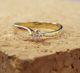 0.1ct Round Cut Moissanite Solitaire Minimalist Women Ring 14k White Gold Plated