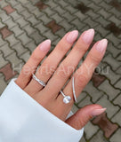 0.45ct Round Cut Moissanite Curved Women Wedding Band 14k Yellow Gold Plated