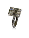 2ct Emerald Cut Diamond Accents Solitaire Engagement Ring 14k White Gold Finish