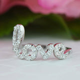 0.5ct Round Cut VVS1 D Diamond Love Word Engagement Ring 14k White Gold Finish
