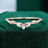 0.2ct Round Cut Moissanite Anniversary Women Wedding Band 14k Rose Gold Plated