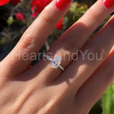 2.2ct Pear Simulated Diamond Hidden Halo Engagement Ring 14k White Gold Plated