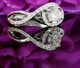 2ct Round Cut VVS1 Diamond Infinity Swirl Engagement Ring 14k White Gold Finish