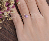 0.4ct Round Cut Simulated Ruby Sea Turtle Engagement Ring 14k Rose Gold Plated