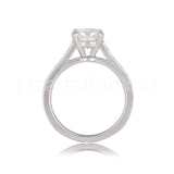 2.2ct Round Cut Moissanite Channel Set Engagement Ring 14k White Gold Plated