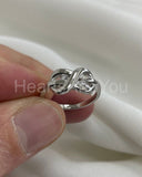 0.15ct Round Cut Moissanite Infinity Knot Engagement Ring 14K White Gold Plated