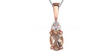 0.5ct Oval Simulated Peach Morganite Petite Pendant 14k RoseGold Plated NO CHAIN