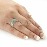 2.3ct Round Cut Moissanite Half Eternity Band Bridal Set 14k White Gold Plated