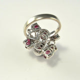 2.2ct Oval Cut Pink Ruby Cocktail Art Deco Engagement Ring 14k White Gold Finish