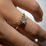 0.2ct Asscher Simulated Diamond Solitaire Engagement Ring 14k Yellow Gold Plated