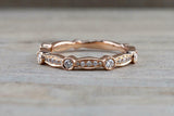1.2ct Round Cut Diamond Milgrain Petite Wedding Band Ring 14k Rose Gold Finish