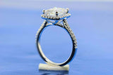 2ct Emerald Cut Diamond Engagement Ring Halo Bridal Set Band 14k White Gold Over