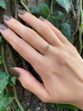 0.2ct Engagement Ring Princess Cut Green Emerald Minimalist 14k Yellow Gold Over