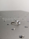 0.5ct Round Cut Moissanite Toi Et Moi Women Engagement Ring 14k WhiteGold Plated