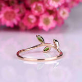 0.5ct Marquise Cut Green Emerald Wedding Band Leaves Design 14k Rose Gold Finish