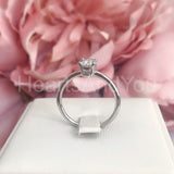 0.2ct Oval Cut Simulated Diamond Solitaire Engagement Ring 14k White Gold Plated