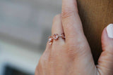 2.5ct Oval Peach Morganite 4 Stone Minimalist Engagement Ring 14k Rose Gold Over