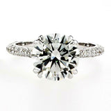 3Ct Round Cut Diamond Hidden Halo Solitaire Engagement Ring 14K White Gold Over