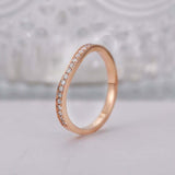 1ct Round Cut VVS1 Diamond Wedding Band Half Eternity Women 14k Rose Gold Finish