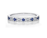 0.5ct Round Cut Simulated Sapphire Tile Design Wedding Band 14k WhiteGold Plated