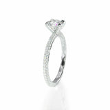 3Ct Round Cut Diamond Iced Shank Solitaire Engagement Ring 14K White Gold Finish