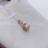 0.5ct Round Cut Moissanite Solitaire Pendant 14k White Gold Plated NO CHAIN