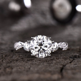 1.6ct Engagement Ring Round Cut Diamond Twisted Infinity 14k White Gold Finish