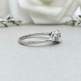 1.4ct Engagement Ring Round Cut Diamond Solitaire Petite 14k White Gold Finish