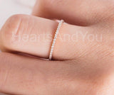0.2ct Round Cut Moissanite Eternity Minimalist Wedding Band 14k Rose Gold Plated