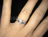 0.15ct Round Cut Moissanite Crown Curved Engagement Ring 14K White Gold Plated