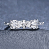 1.7ct Round Cut Diamond Engagement Ring 14k White Gold Finish Bow Knot Design