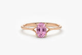 0.4ct Oval Simulated Pink Sapphire Solitaire Engagement Ring 14k RoseGold Plated