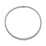 23Ct Pear Cut VVS1/D Graduated Diamond Tennis Necklace 14k White Gold Finish