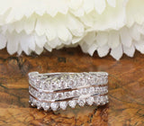 Half Eternity Wedding Ring Band 2.5ct Round Cut Diamond 14k White Gold Finish