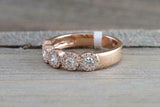 2ct Round Cut Diamond Engagement Ring 14k Rose Gold Over Five Stone Cluster Halo
