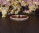 0.2ct Round Cut Moissanite Eternity Minimalist Wedding Band 14k Rose Gold Plated