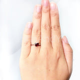 0.4ct Princess Cut Simulated Pink Ruby Solitaire Ring 14k White Gold Plated