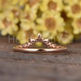 0.15ct Round Cut Moissanite Minimalist Women Wedding Band 14k Rose Gold Plated