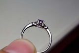 0.4ct Engagement Ring Oval Cut Purple Amethyst Solitaire 14k White Gold Finish