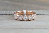 2ct Round Cut Diamond Engagement Ring 14k Rose Gold Over Five Stone Cluster Halo