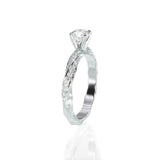 2ct Round Cut VVS1D Diamond Engagement Ring Twisted Shank 14k White Gold Finish